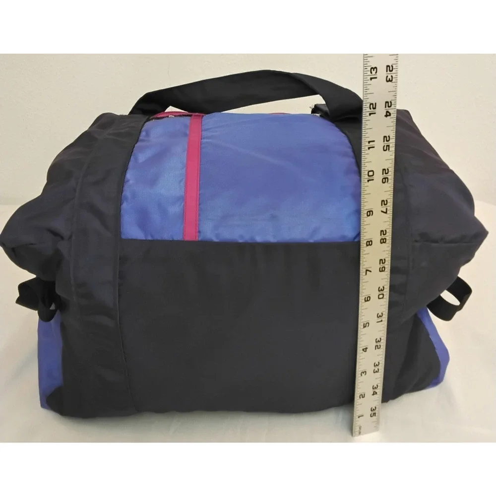 Sierra Designs Vintage Duffle Bag Color Block Purple W/ Matching Pouch #Z5794
